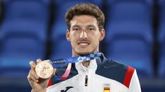 Pablo Carreo luce la medalla de bronces lograda en los Juegos Olmpicos de Tokio