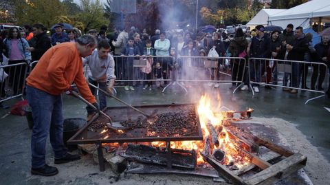 El fuego de lea es fundamental para conseguir unas buenas castaas asadas.