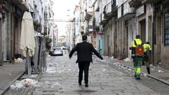 Operaci�n limpieza tras la Nochevieja en Ferrol