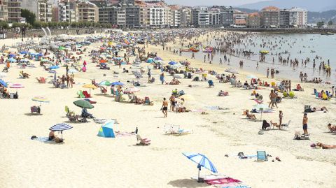 La playa de Silgar, en Sanxenxo, este martes 12 de agosto