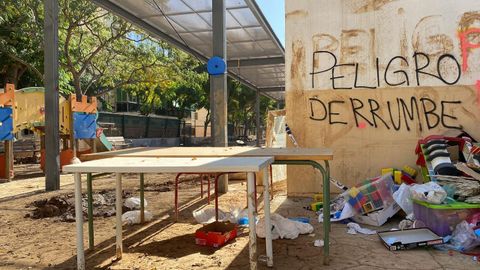 El instituto Orba, en Alfafar, en peligro de derrumbe tras las devastadoras consecuencias de la dana.