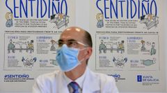 El conselleiro de Sanidad, durante la rueda de prensa en la que ha informado del cierre de A Mari�a