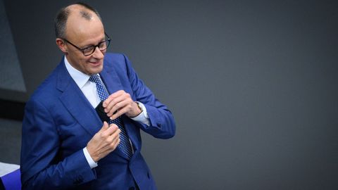 El canciller alem�n,�Friedrich Merz, en una reciente sesi�n plenaria en el�Bundestag.