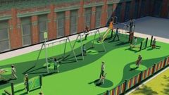 Recreaci�n del futuro parque infantil en Vistahermosa.