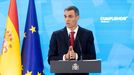 El presidente del Gobierno, Pedro Snchez, durante una rueda de prensa, en el Palacio de la Moncloa. Ha hecho balance del curso poltico y ha presentado el informe peridico de rendicin de cuentas Cumpliendo