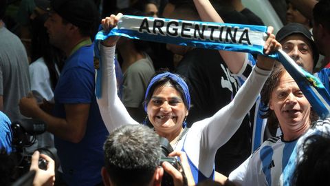 Seguidores de Milei, el lunes en las calles de Buenos Aires