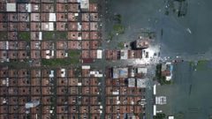 Casas sumergidas tras las fuertes inundaciones en Shantou, China (archivo)