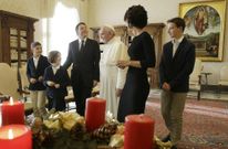 Renzi llev� a toda su familia a la recepci�n en el Vaticano con el papa Francisco. 