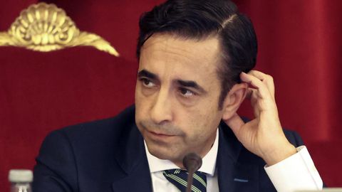 José Manuel Rey Varela (PP), alcalde de Ferrol, en en pleno del Concello en, una imagen de archivo.
