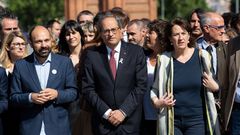 Torra entra a declarar en el Tribunal Superior de Justicia de Catalu�a acompa�ado de representantes de partidos independentistas