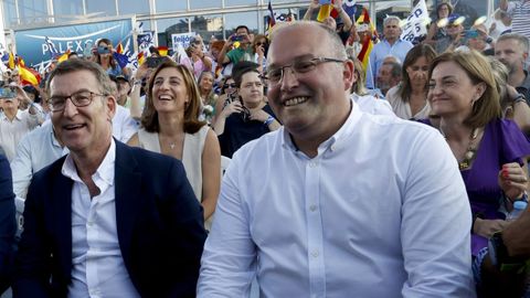 Miguel Tellado y Alberto N��ez Feijoo en A Coru�a en el mitin del fin de campa�a de las elecciones del 23J