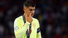 Morata, con la medalla de plata, tras perder la final de la Nations League ante Portugal.
