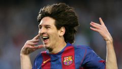 El primer gol de Messi con el Barcelona
