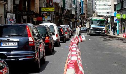 La calle de San Andrs, ayer por la maana.