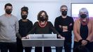 Los diputados de la CUP Xavier Pellicer, Basharat Chqngue, Eulalia Reguant, Carles Riera y Dolors Sabater, este jueves en rueda de prensa