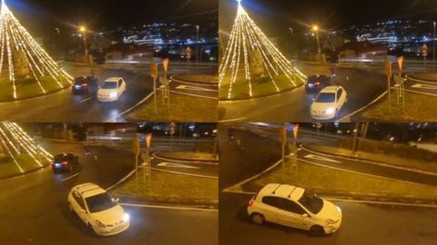 Fotogramas de un vdeo difundido por la Polica Local de Poio