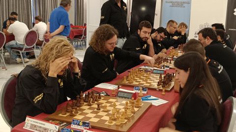 Imagen del Xadrez Ourense en una jornada de la liga gallega de clubes.
