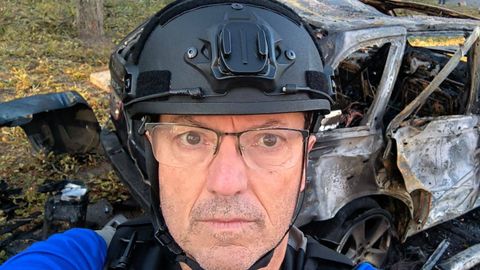 Emilio Chamizo, en uno de sus viajes a Ucrania