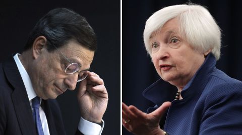 La brecha entre las pol�ticas monetarias de Draghi y Yellen se ensancha