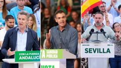 Feijoo, S�nchez y Abascal durante la campa�a de las elecciones andaluzas