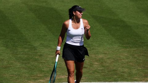 Bouzas celebra un punto en el reciente Lexus Eastbourne Open.