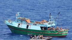 Un momento de la intervenci�n en la costa norte de Libia