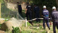 Inspecci�n del incendio de A Chavasqueira con unidad canina de la Policia Nacional