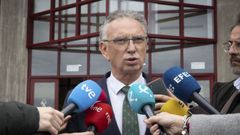 El delegado del Gobierno en Extremadura, Jos� Luis Quintana, en declaraciones a los medios este viernes. 