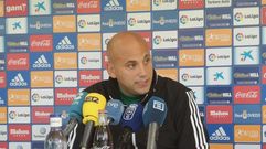 Javi Rozada en la sala de prensa de El Requex�n