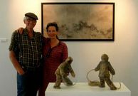 Los artistas Jos� Garrido y Yano Yoro, en el Faro Vil�n.