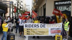 Protesta de los trabajadores de Glovo, hace unos d&iacute;as en Valencia