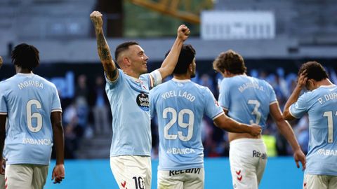 Iago Aspas celebrando el gol ante el Osasuna