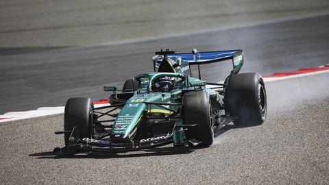Lance Stroll, durante la primera jornada de los test de Bar&eacute;in.