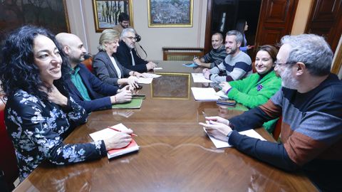 Reunin del equipo de gobierno del Concello de Lugo para hacer balance de lo que va de mandato