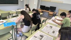 Alumnos de tercero de ESO en un instituto gallego