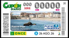 Cup�n de la ONCE dedicado a la playa de Silgar.