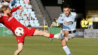 �scar Mingueza, durante el partido del jueves entre Celta y Friburgo.