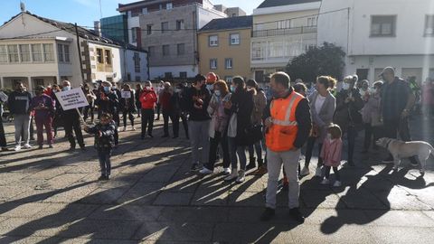 La concentraci�n en San Cibrao, a la que se sum� el presidente del comit� de empresa de Alcoa