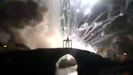 Explosi�n pirot�cnica durante las fiestas de La Magdalena en Cangas del Narcea