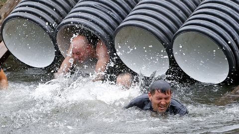 Pruebas de la Gladiator Race en la isla de las esculturas de Pontevedra