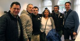 Abelenda (tercero por la izquierda) y Casais (quinto), con otros delegados, en Berna.
