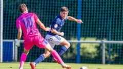 Gabri Rabanillo, en un partido con el Vetusta