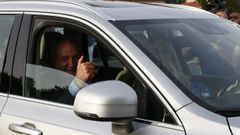 Llegada del rey em�rito a la casa de Pedro Campos en Sanxenxo