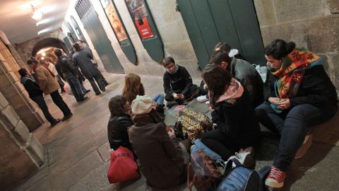 Una de las estampas que Cineuropa dej siempre en Santiago fueron las largas colas delante del Teatro Principal, en la Ra Nova