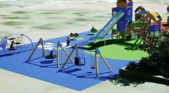 Recreaci�n virtual de c�mo quedar� el nuevo parque infantil de la plaza Europa de O Burgo