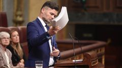 El portavoz de ERC en el Congreso, Gabriel Rufi�n, interviene durante una sesi�n plenaria el pasado 2 de octubre