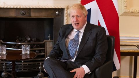 Boris Johnson, este lunes en Downing Street.