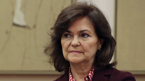La ministra Carmen Calvo, ayer en el Vaticano