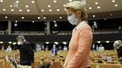 Ursula Von der Leyen, ayer, durante el minuto de silencio por George Floyd en la Euroc�mara