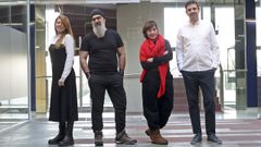 De esquerda a dereita, Miriam Reyes, premio nacional de poes�a; Aitor Mart�nez, de artesan�a, Belem Brandido, de Pistacatro, premio nacional de circo, e Javier Fern�ndez Mari�o, de Noite Bohemia, premio nacional de teatro grecolatino